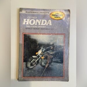 1969 - 1977 Clymer Honda 750cc Fours‎ Motorcycle SERVICE Manual